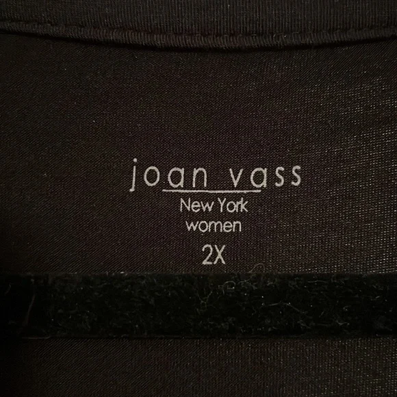 Joan Vass Women’s Plus Size Cap Sleeve Top in Black in 2X - Picture 5 of 9